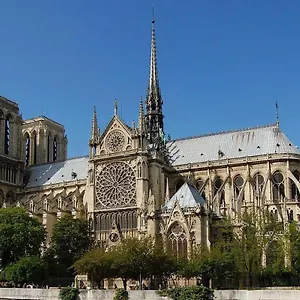 Moderne Artistique Sur Les Toits De Vue Sur Notre-dame Et La Seine Paris